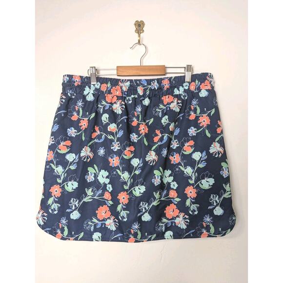 St Johns Bay Floral Skort Size L Draw String Waist Pockets Stretch 17" L - Picture 3 of 6